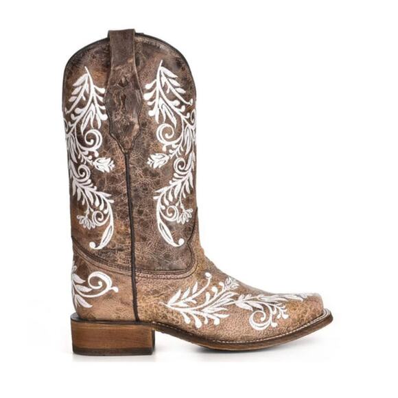 Corral Womens Distressed Filigree Embroidery Western Boots Size 9 NWT Square Toe - Picture 14 of 15